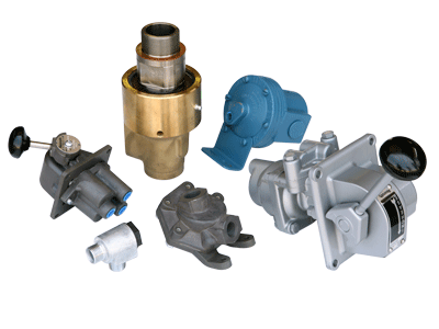 rotating unions, air valves, relay valves and quick release valves